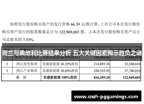 荷兰与奥地利比赛结果分析 五大关键因素揭示胜负之谜
